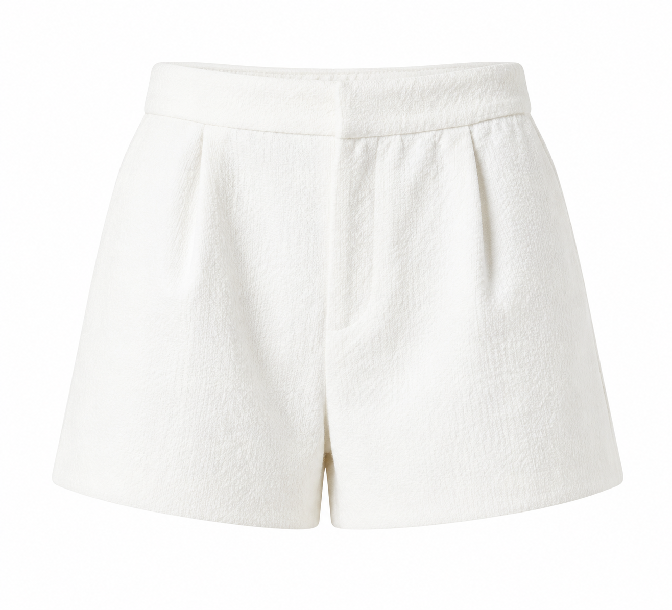 Textured White Leg Shorts