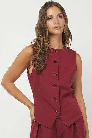 Burgundy Vest Top