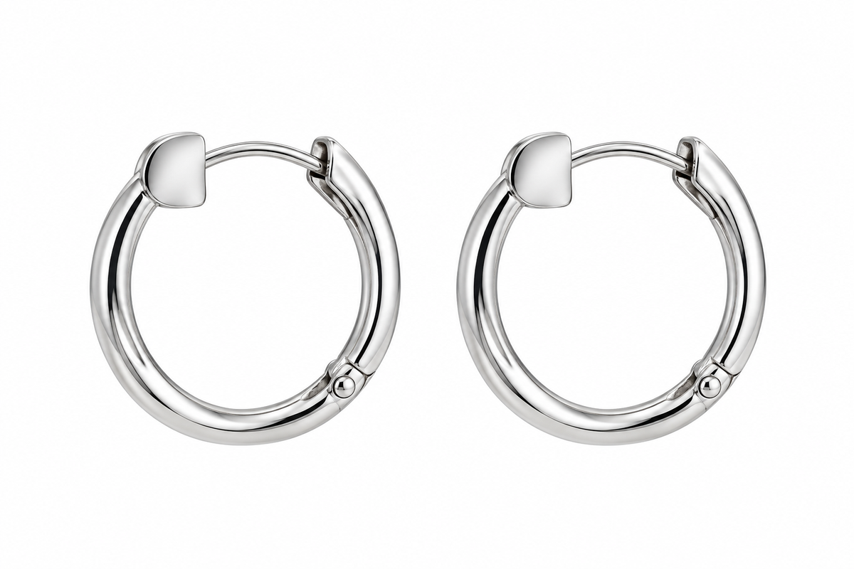 Earring Silver Thin Hoop