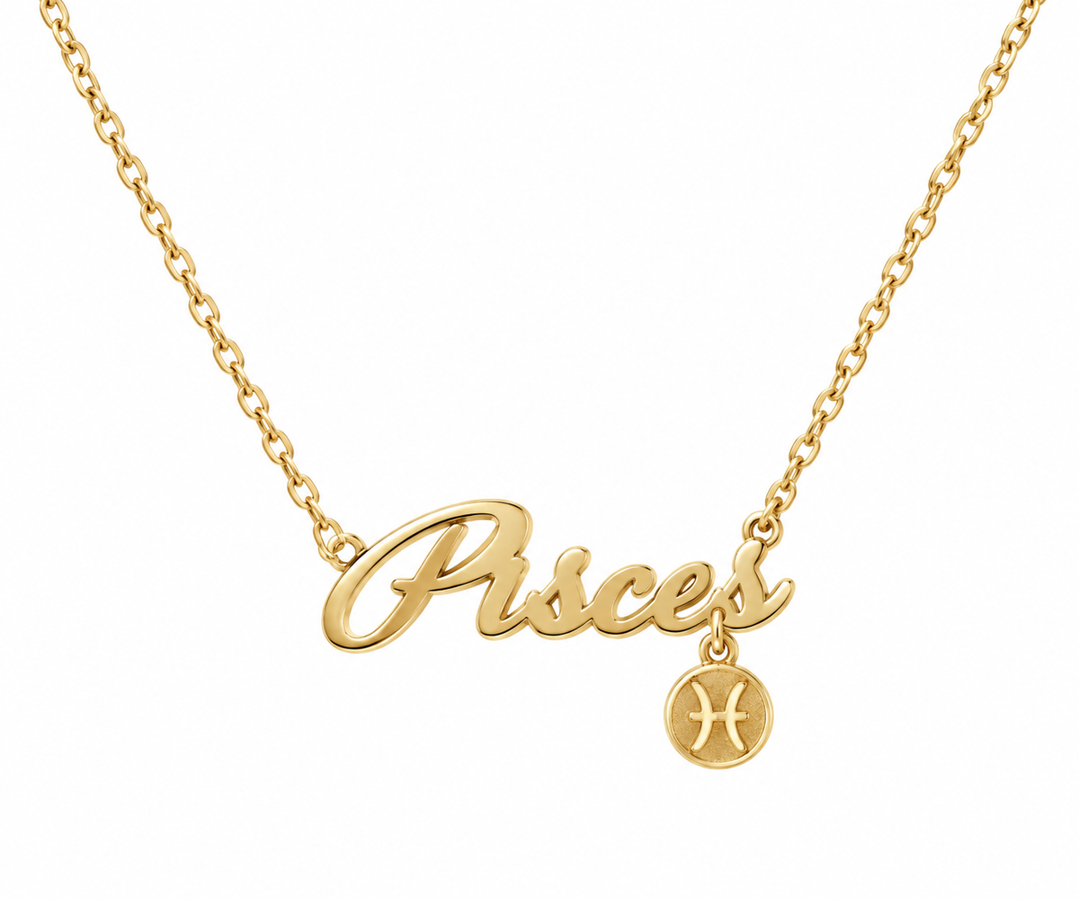 Necklace Zodiac Pisces Gold Dipped