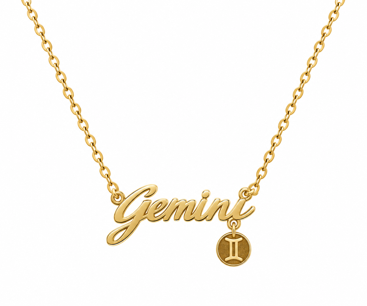 Necklace Zodiac Gemini Gold Dipped