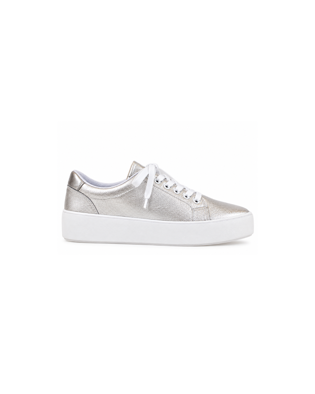 CCrew Lace UP Trim Sneaker in Silver SALE