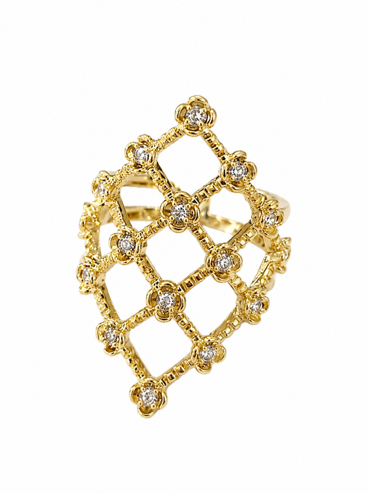 Ring The Queen Gold Dipped Cubic Zirconia