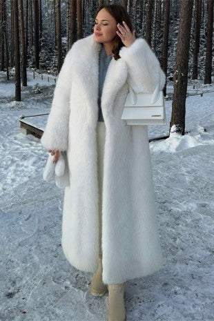 White Lux Faux Fur Coat