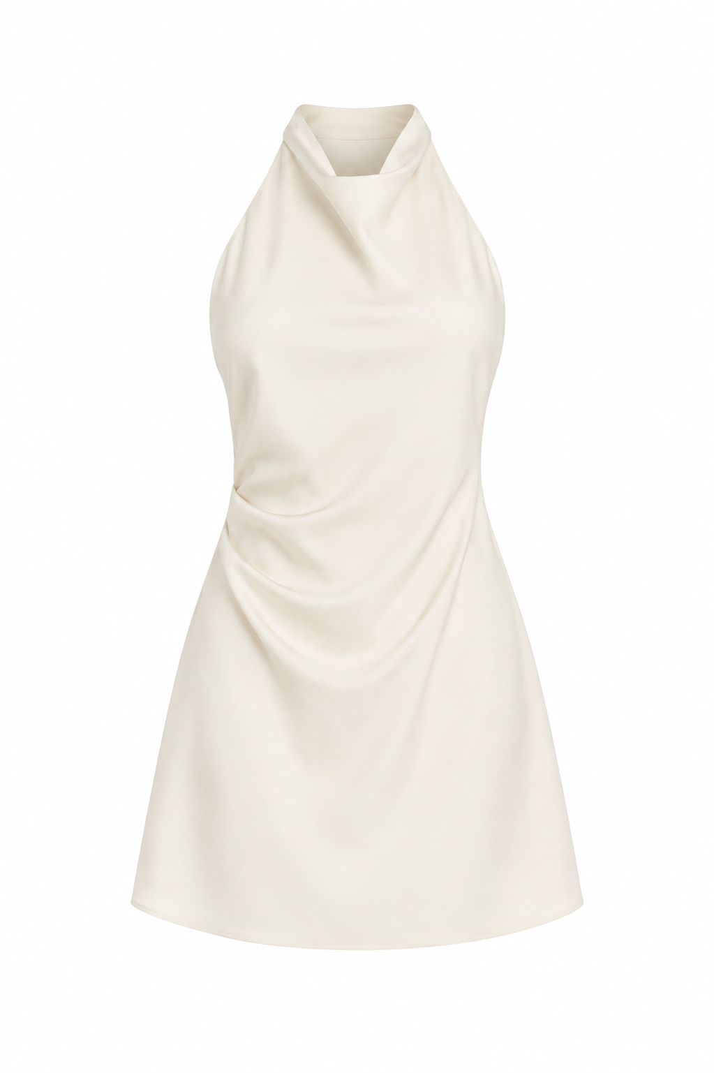 Halter Satin Mini Dress