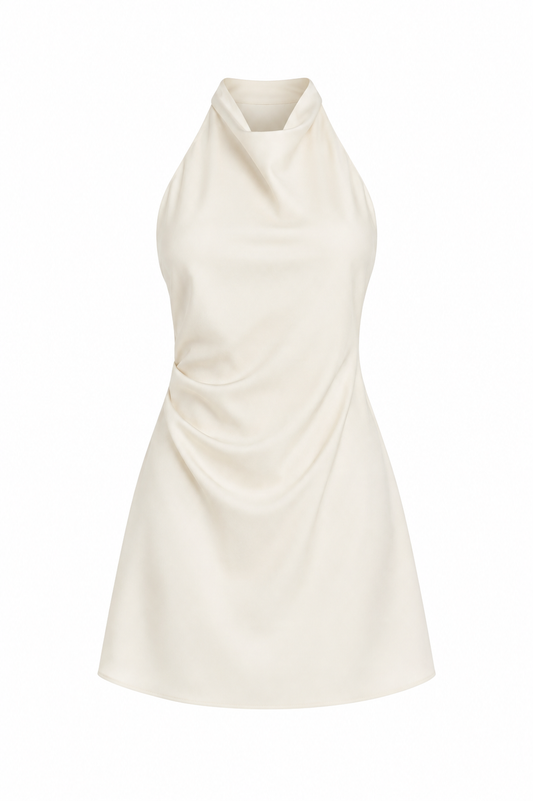 Halter Satin Mini Dress