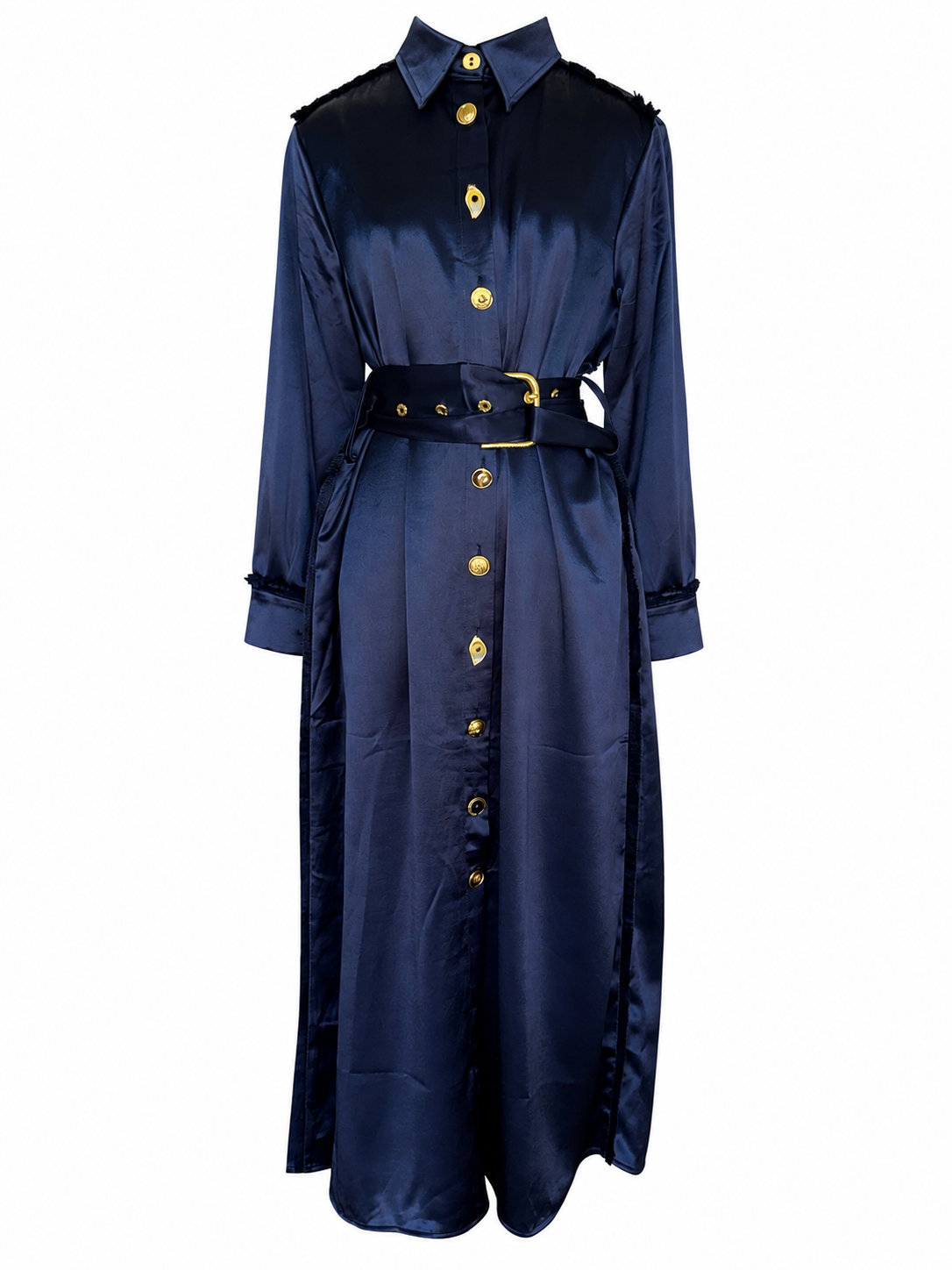 Satin Eye Button Dress