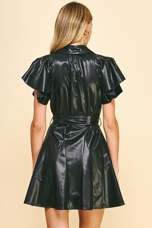 PU Leather Mini Dress