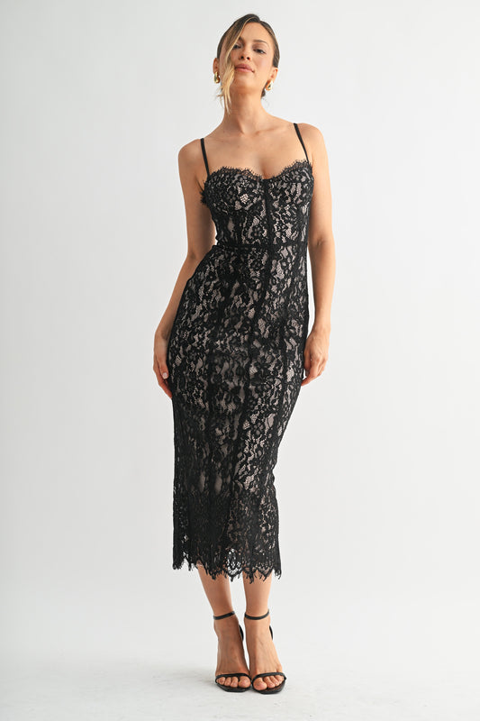 The Midnight Corset Lace Dress