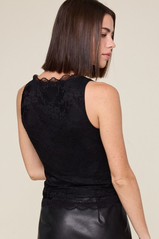 Lace V-Neck Layering Top