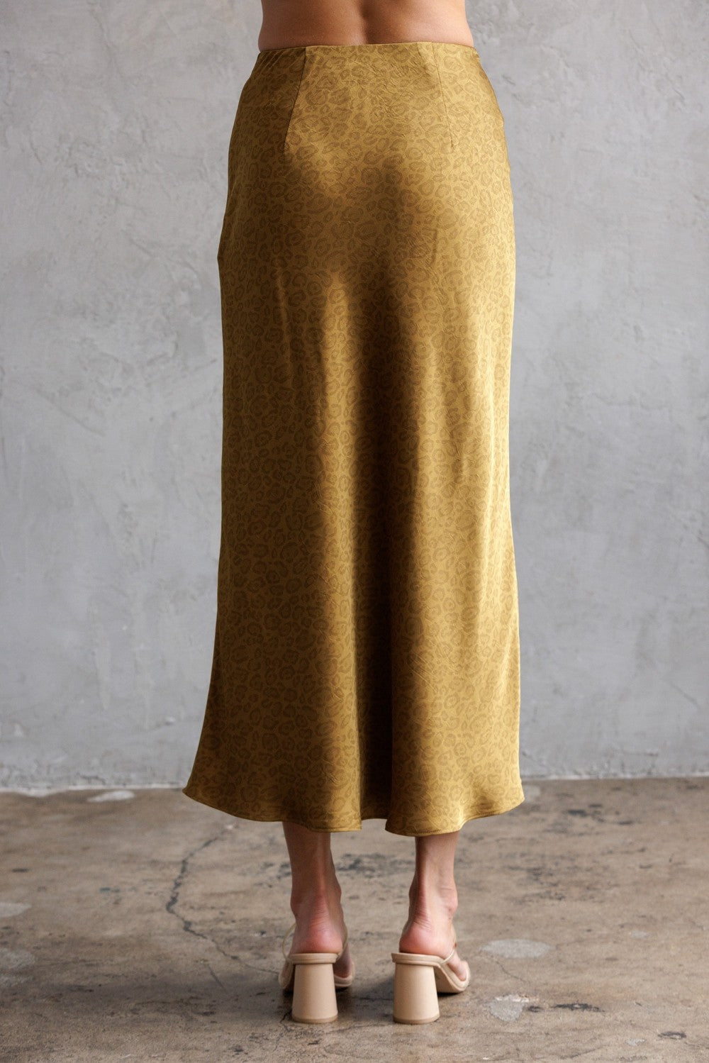 Satin Leopard Print Skirt