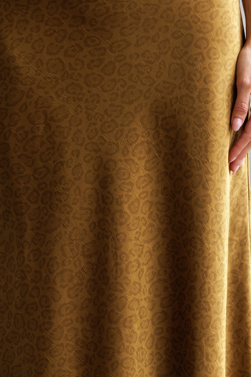 Satin Leopard Print Skirt