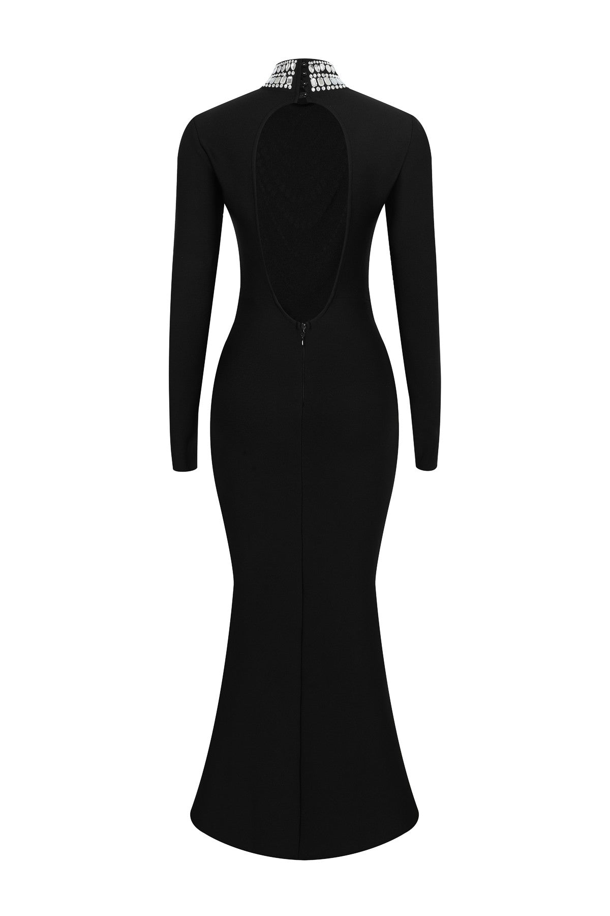 Embellished Mockneck Long Sleeve Dress