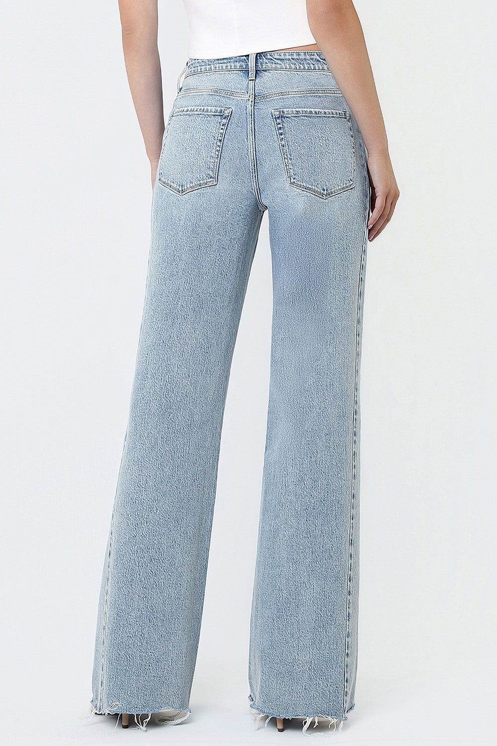 High RIse Raw Hem Vintage Wash