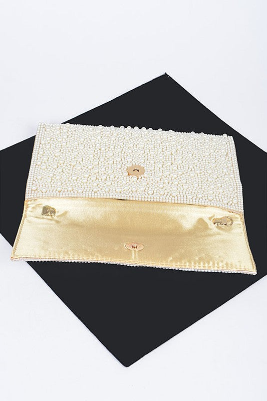 Faux Pearl Party Clutch