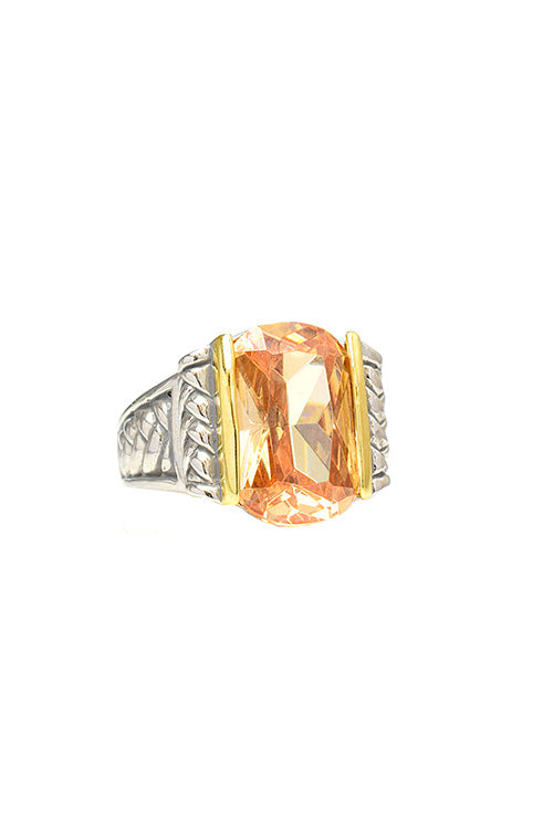Rings #1030 Two Tone Cubic Zirconia Ring SIZE 6