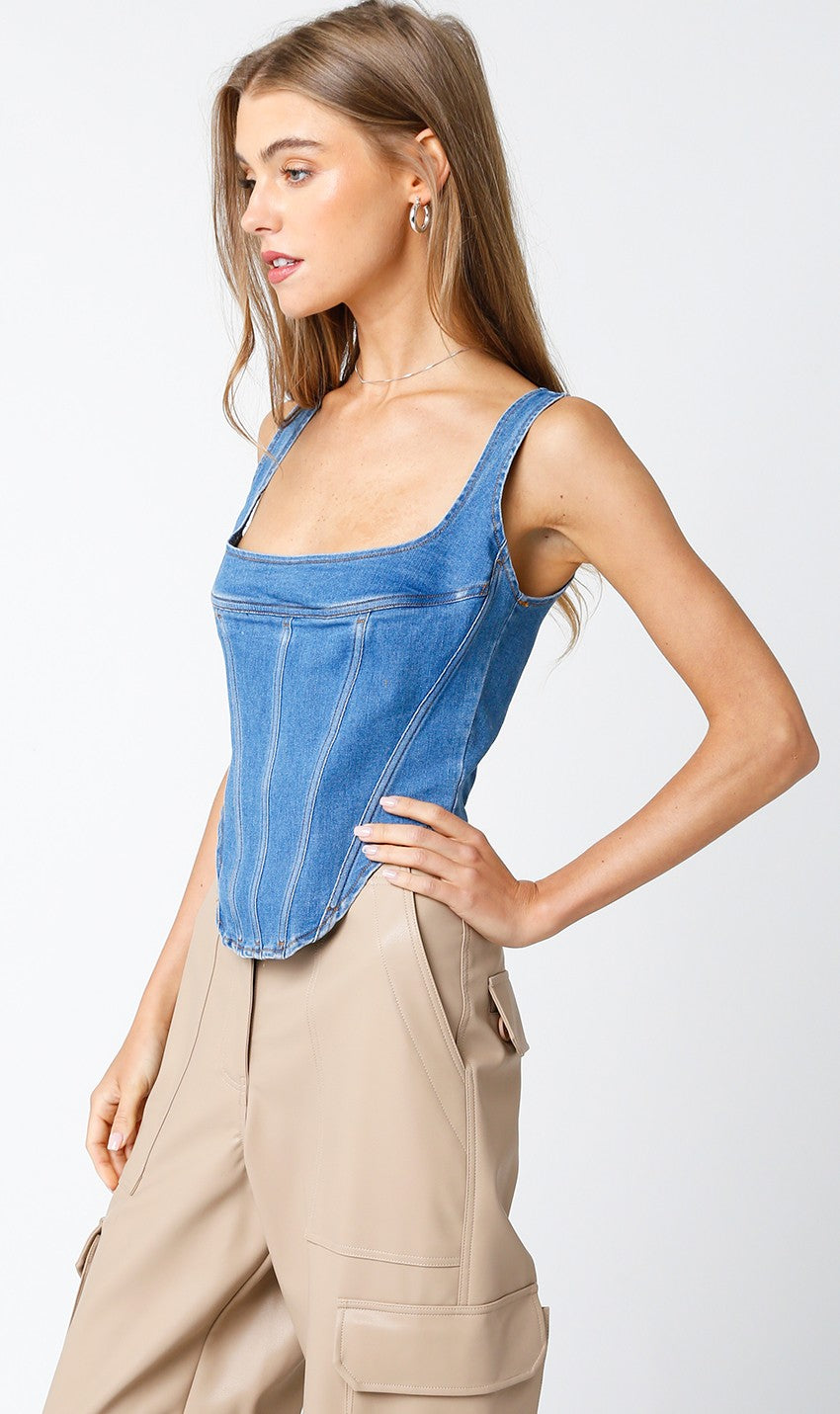 Denim Corset Top