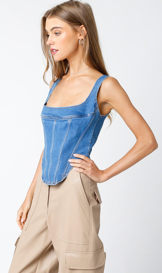 Denim Corset Top