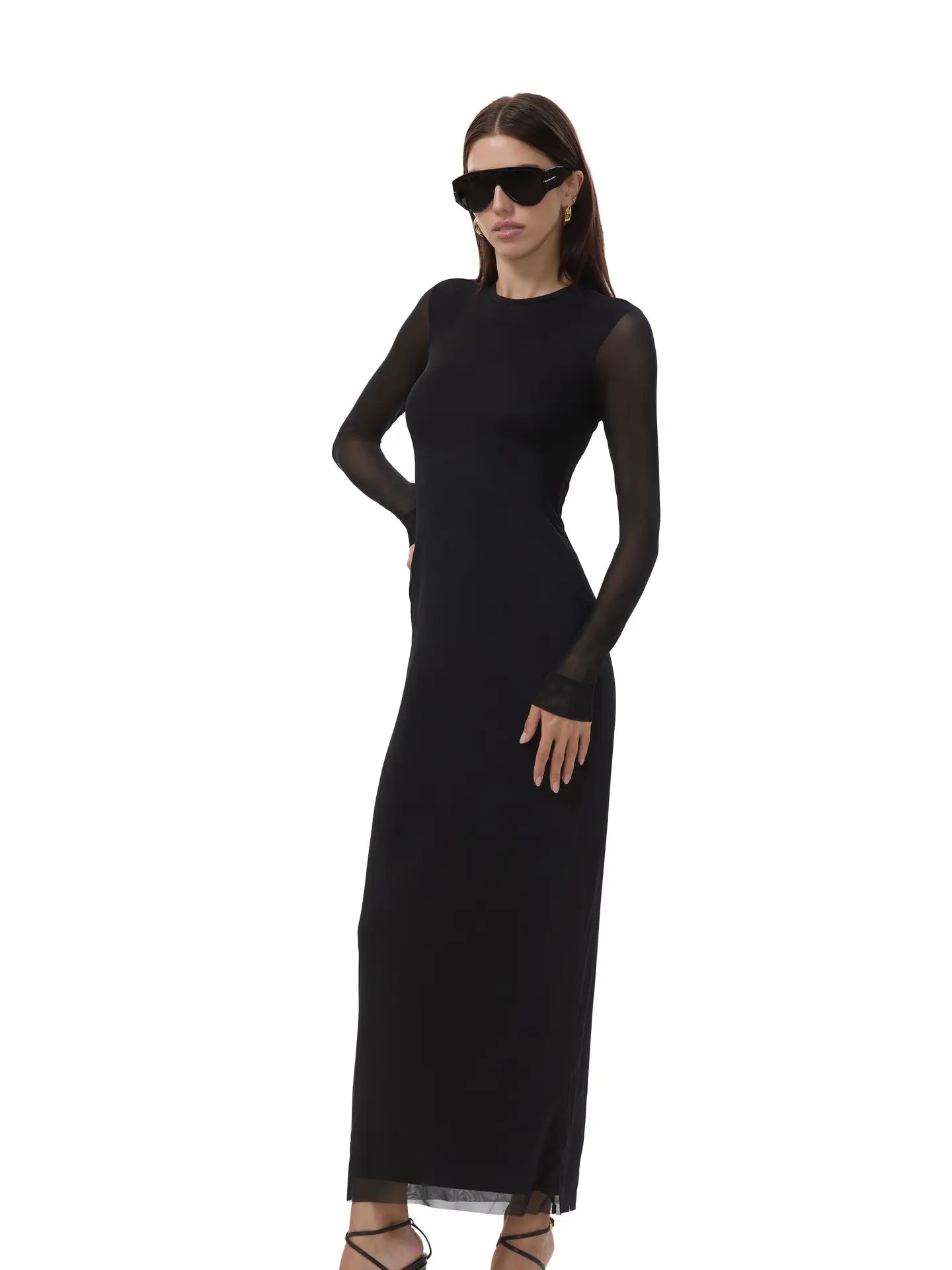 Mesh Long Sleeve Dress