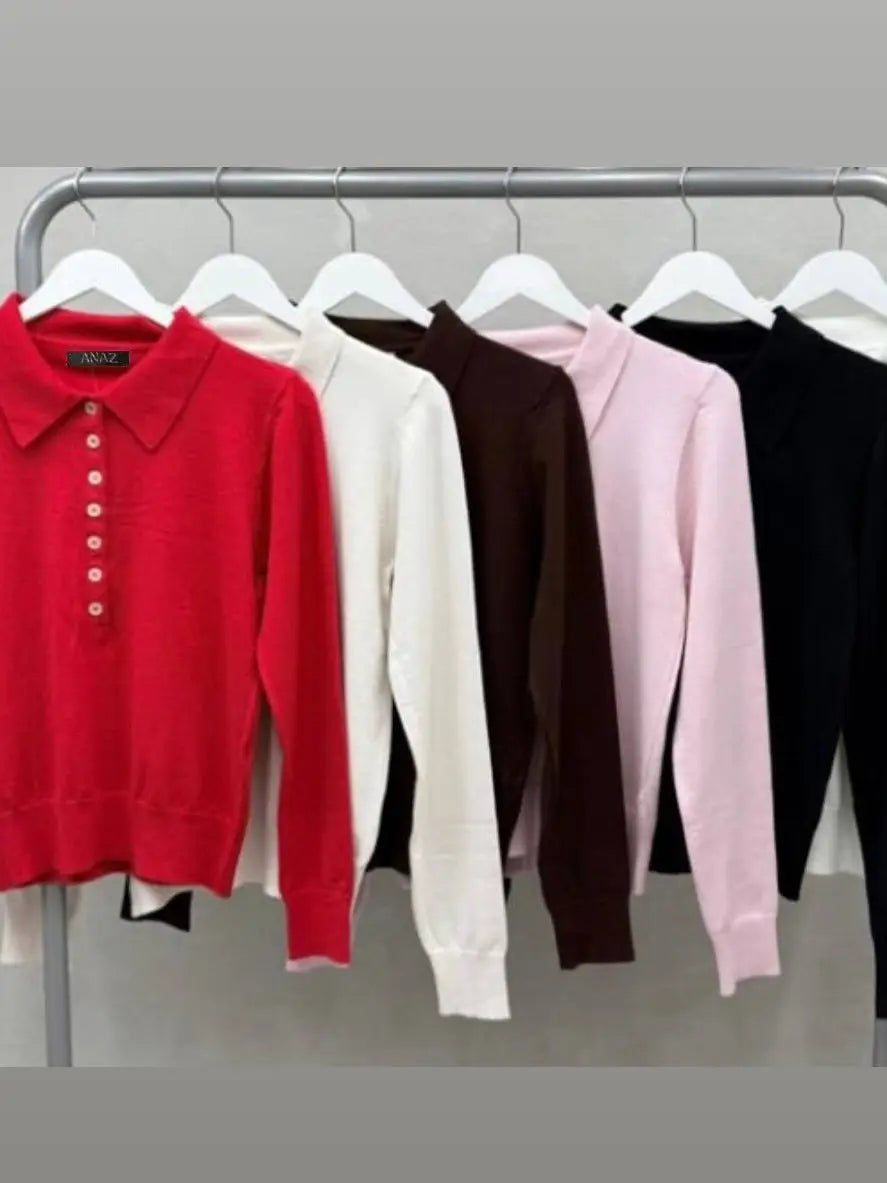 Long Sleeve Polo Top