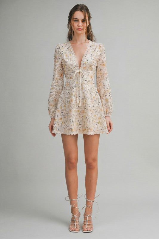 Floral Lace Long Sleeve Dress