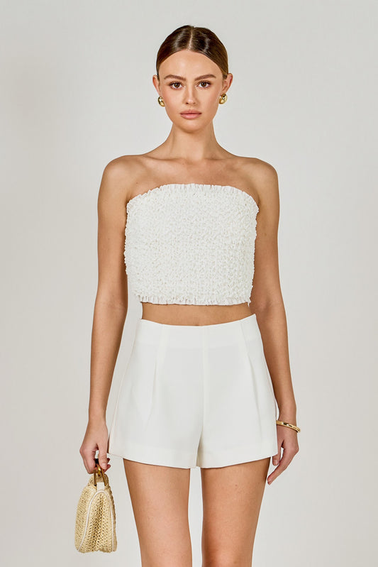 Smocking Detail Tube Top