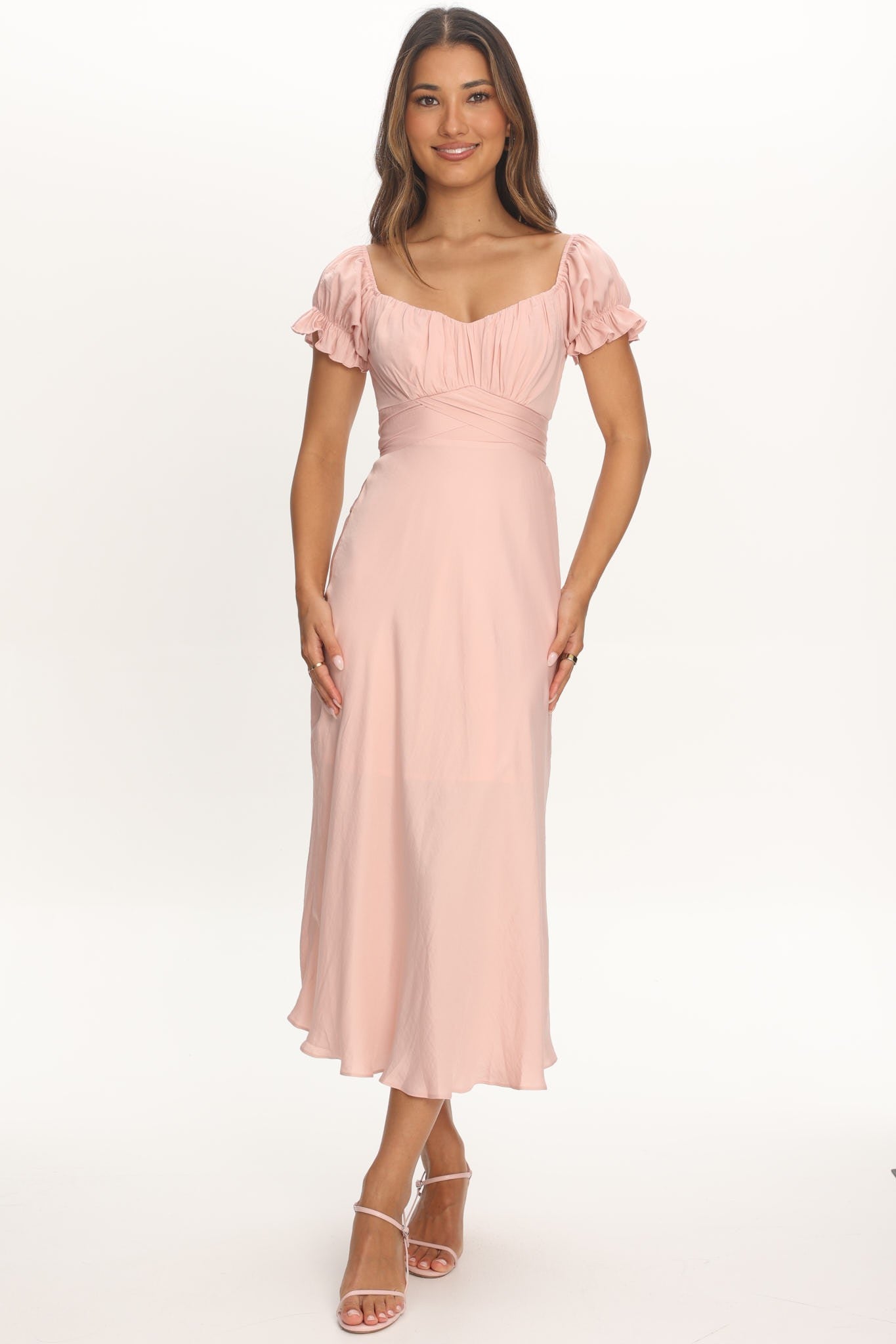 Short Sleeve Puff Sleeve Dress
