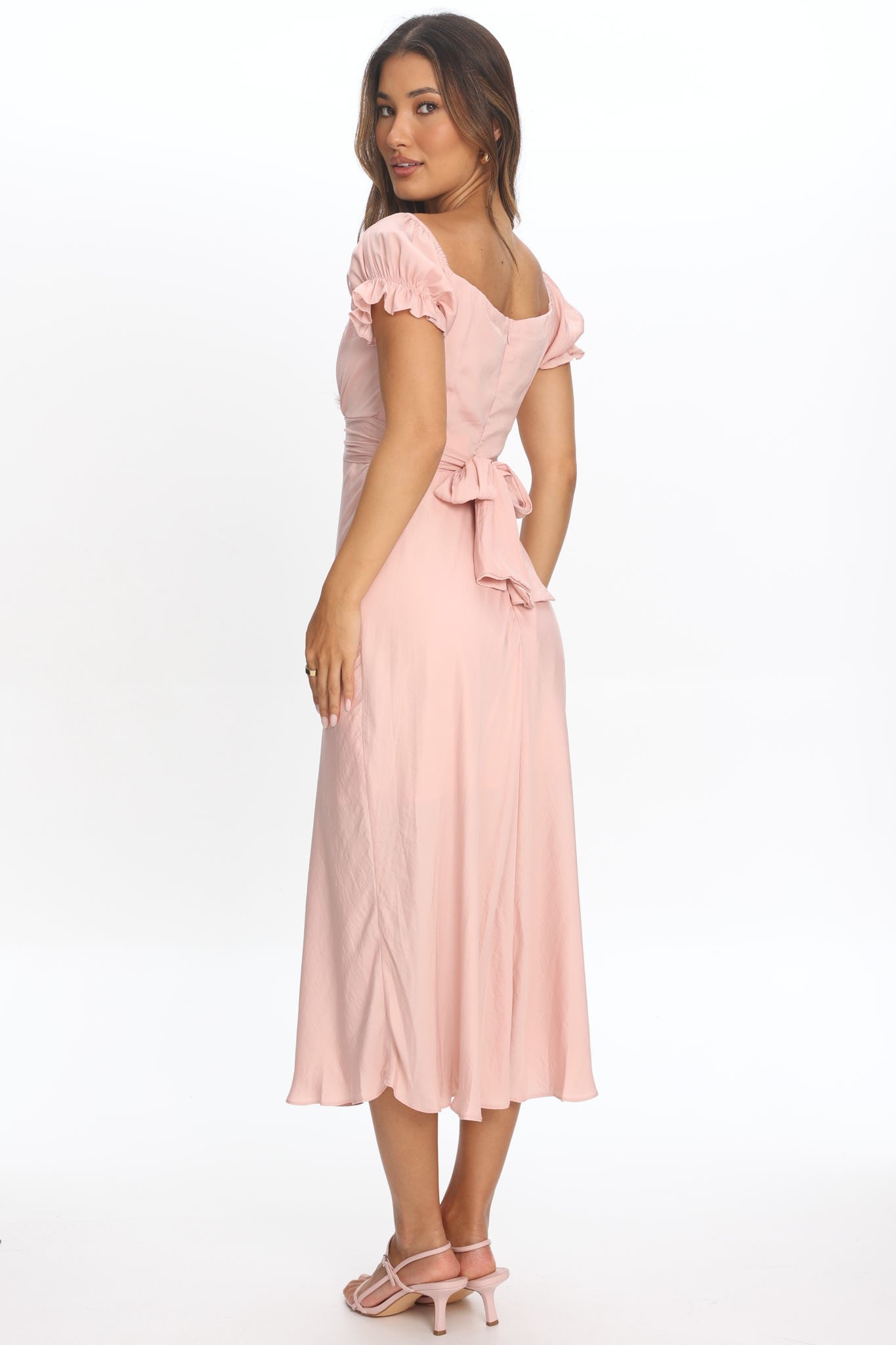 Short Sleeve Puff Sleeve Dress