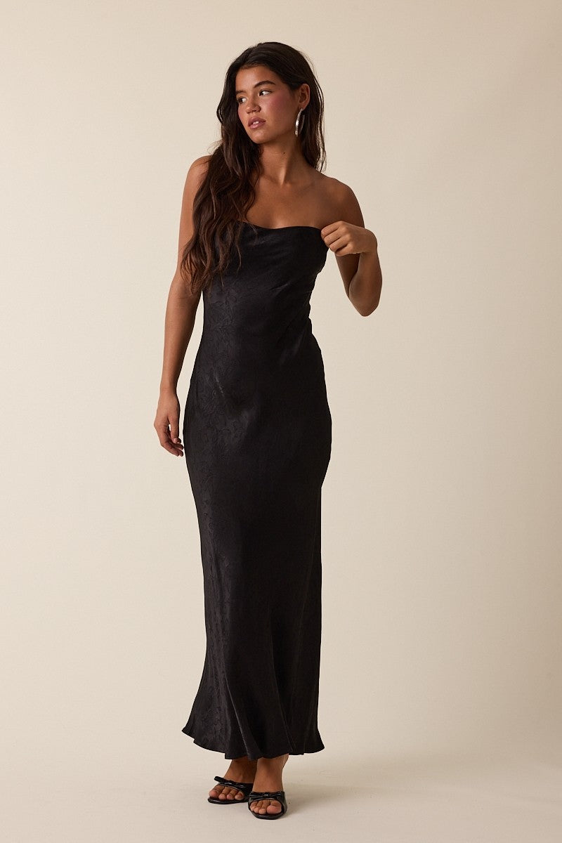 Night Out Satin Tube Dress