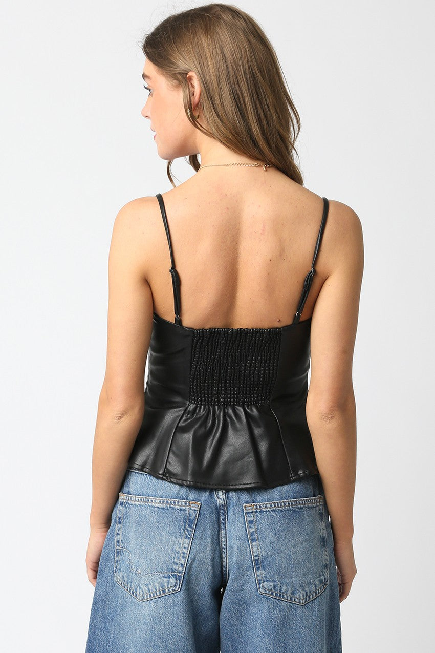 Faux Leather Top