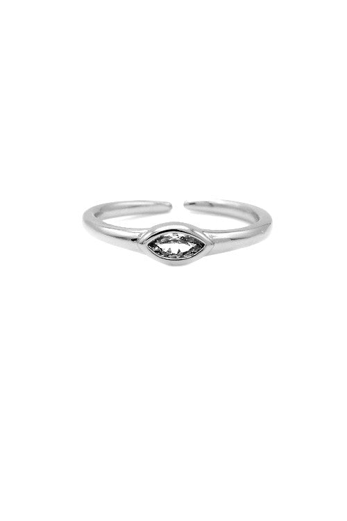 Ring Gold Cubic Zirconia Teardrop Adjustable Band Ring