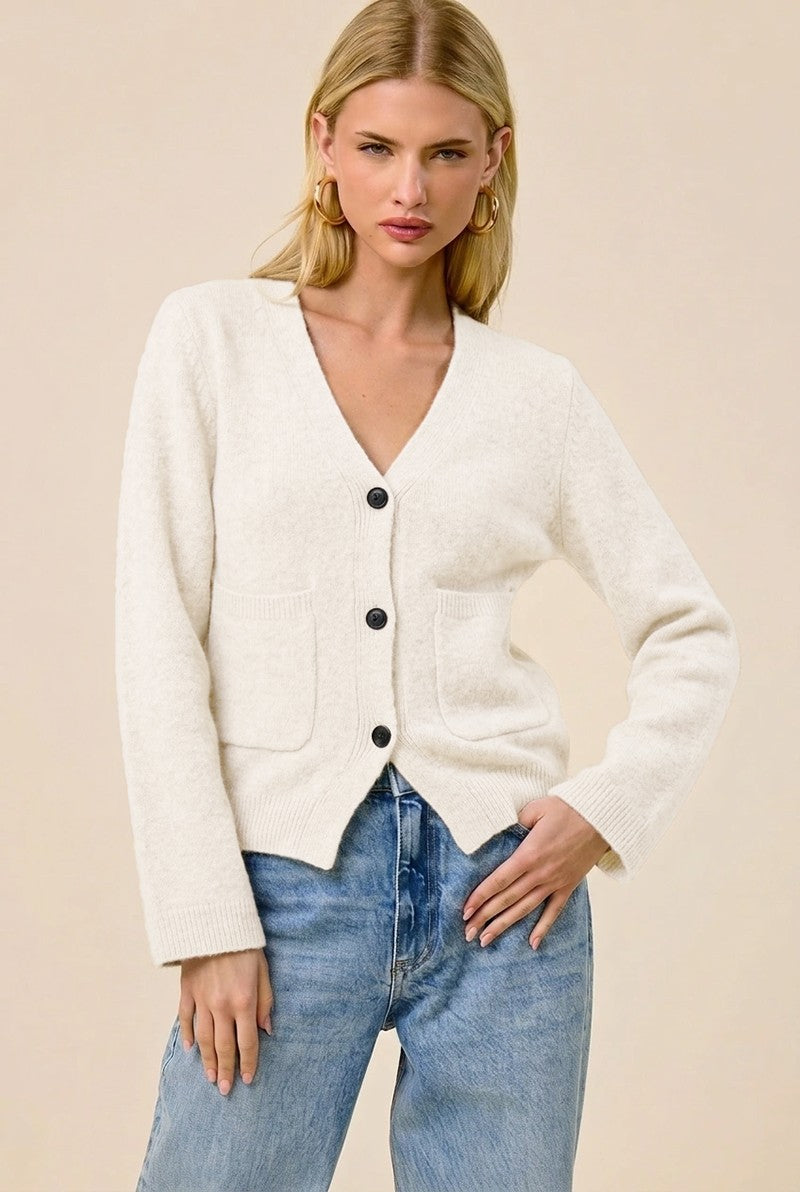 Lux Soft V Neck Cardigan