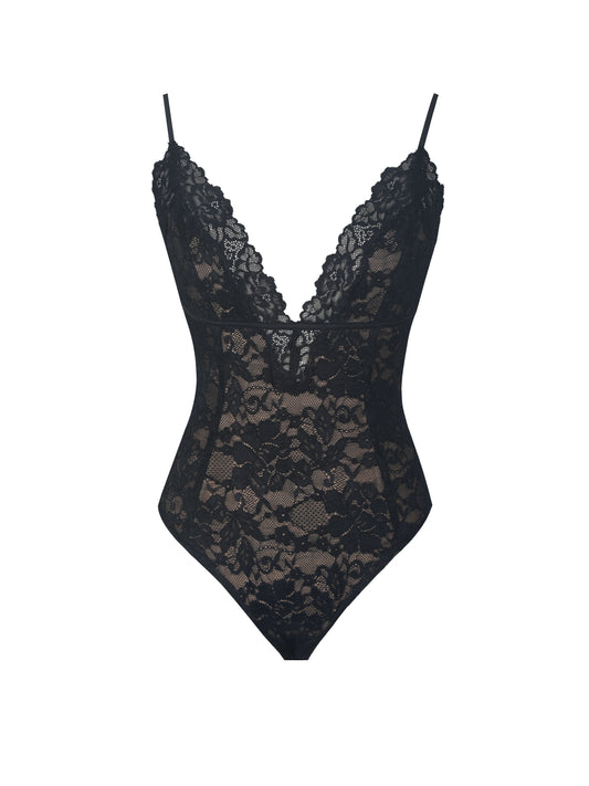 Plunging Lace Bodysuit