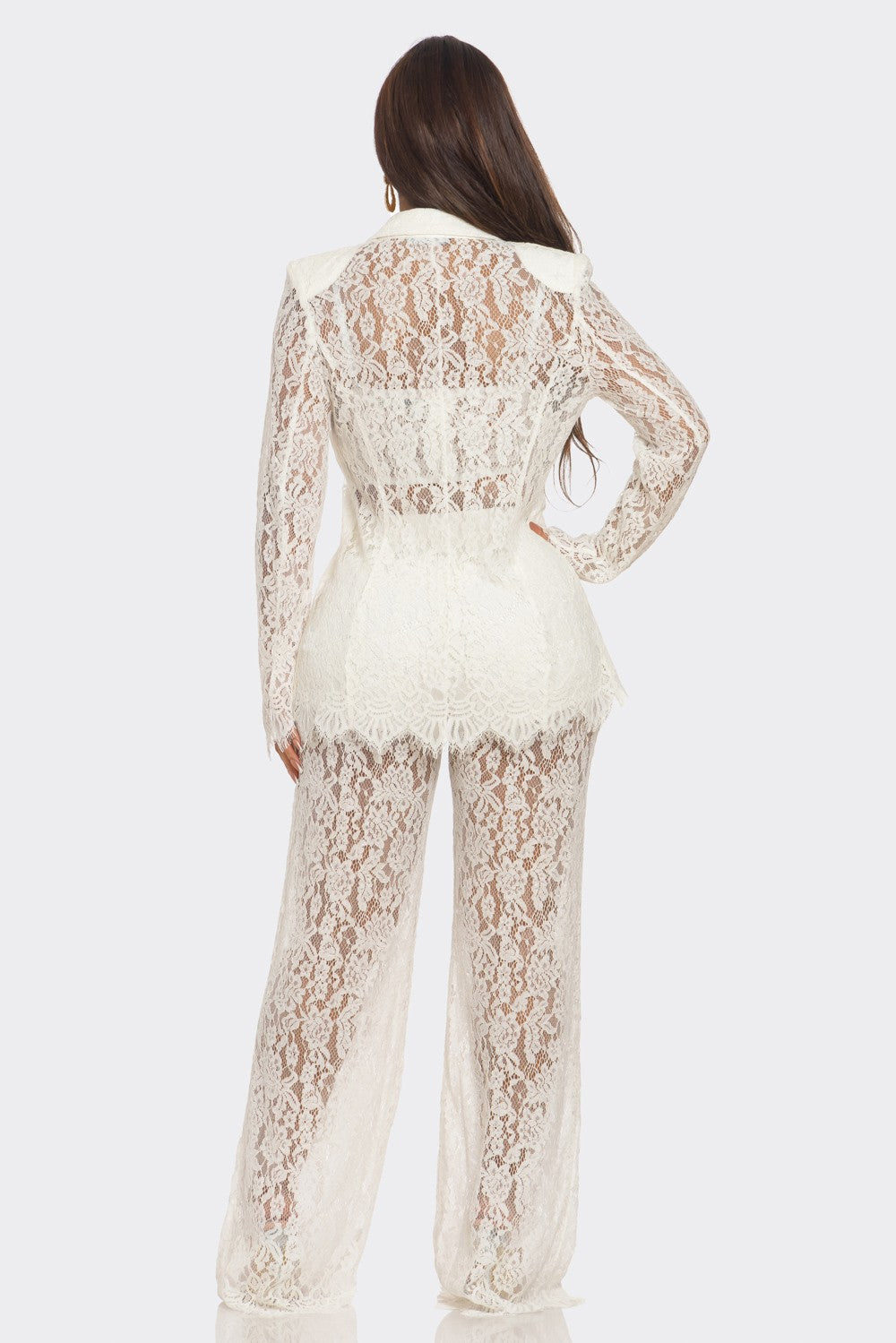 3 Piece Lace Trouser, Blazer and Cami Set