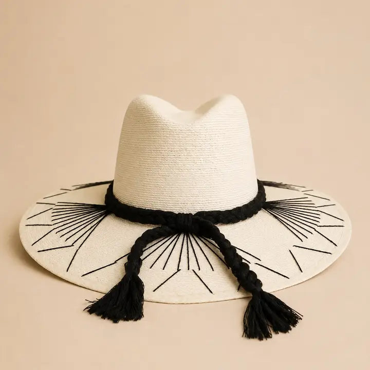 Handmade Black Stitching Detail Hat
