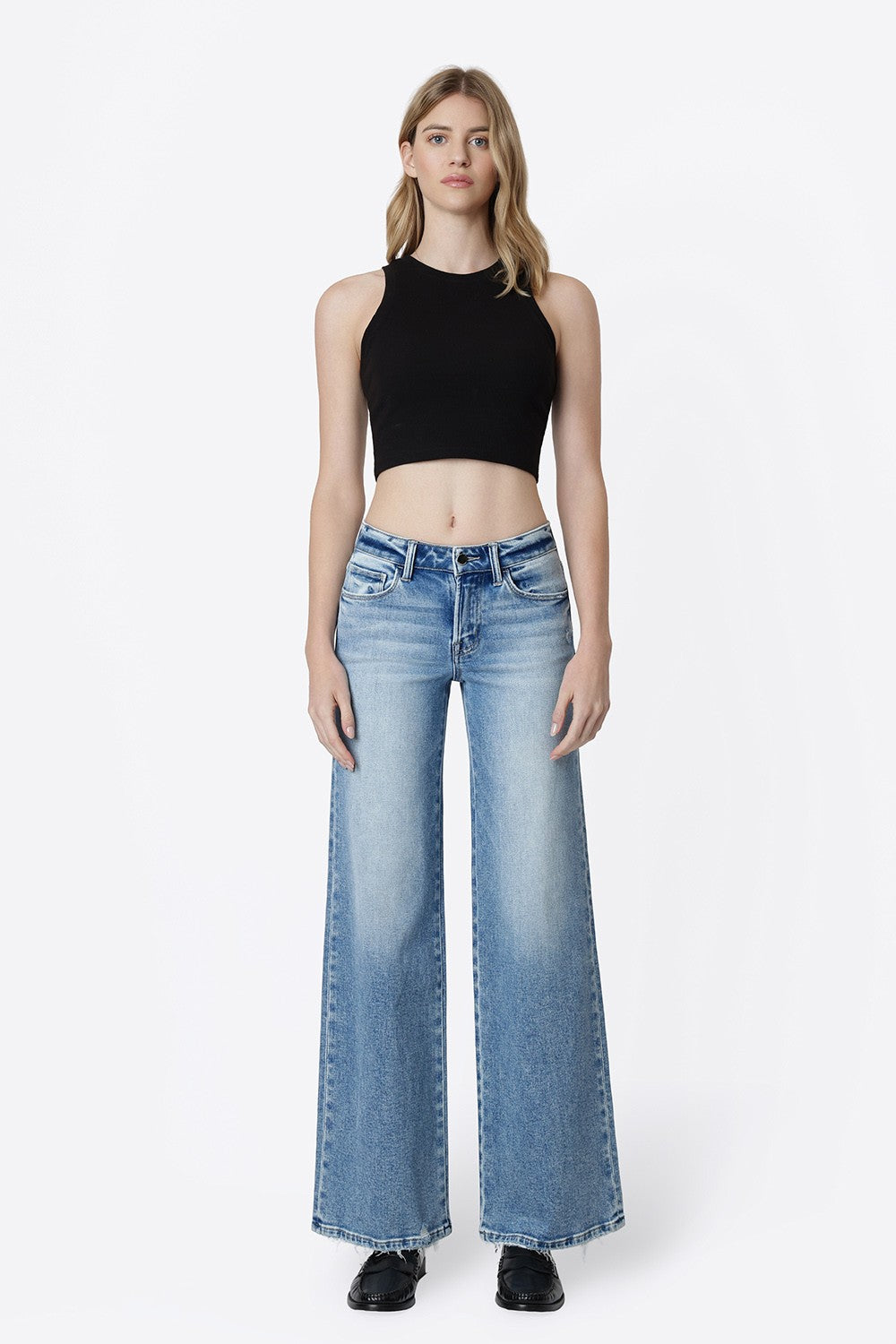 The Mid Rise Wide Leg Denim