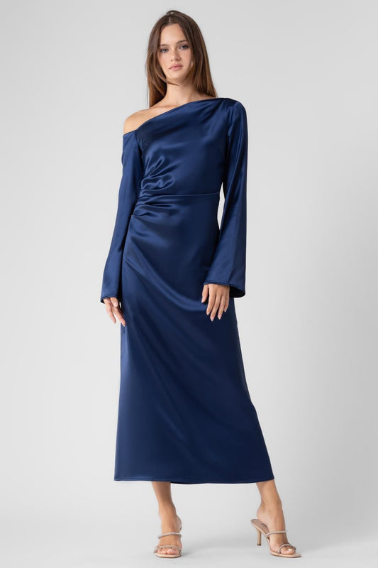 Satin Long Sleeve Dress