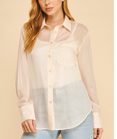 Organza Button Down