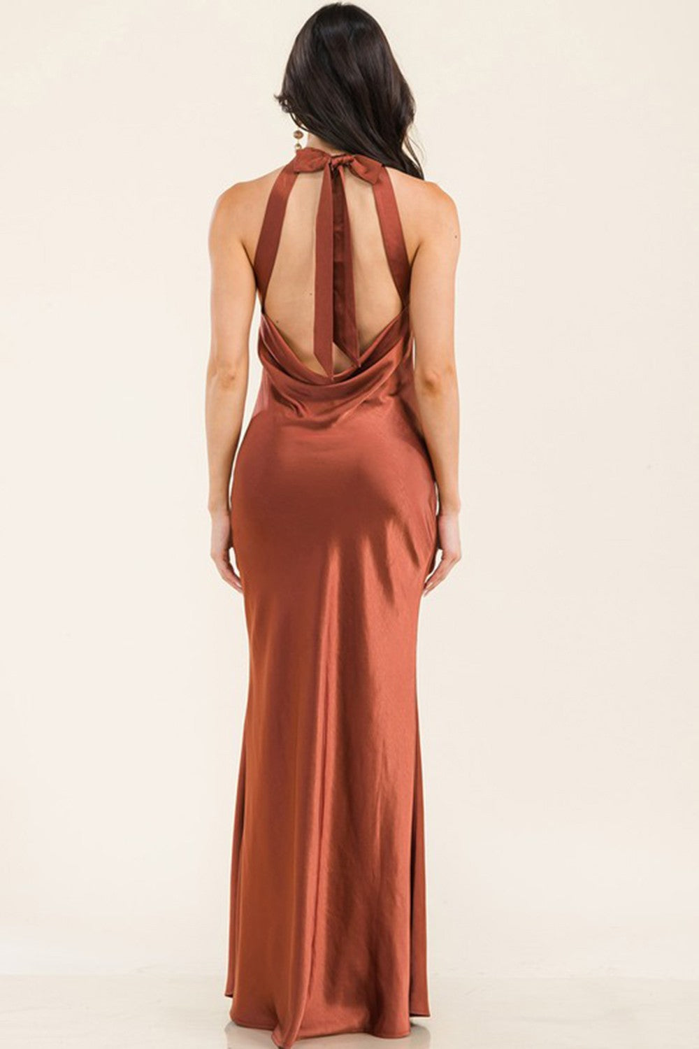 Emerald Satin Maxi Dress