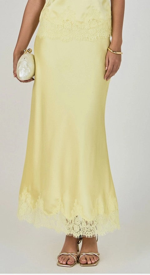 Yellow Satin Skirt