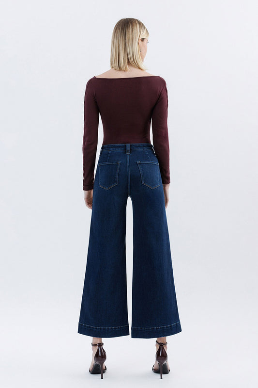 All Assuming High Rise Ankle Wide Leg Denim