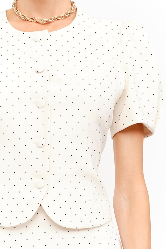 Polka Dot Top With Sleeve Deet