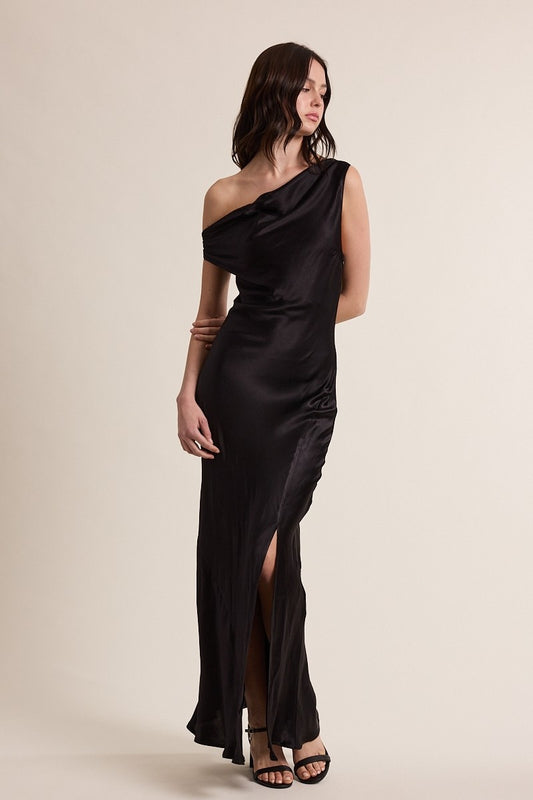 Satin One Shoulder Dress