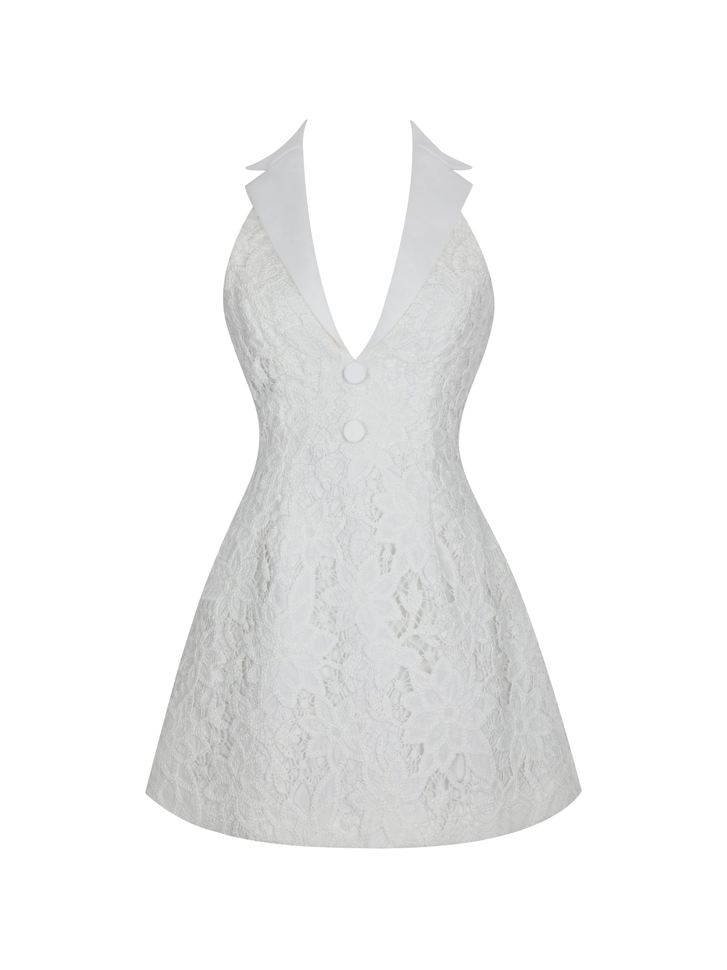 Halter A-Line Lace Dress