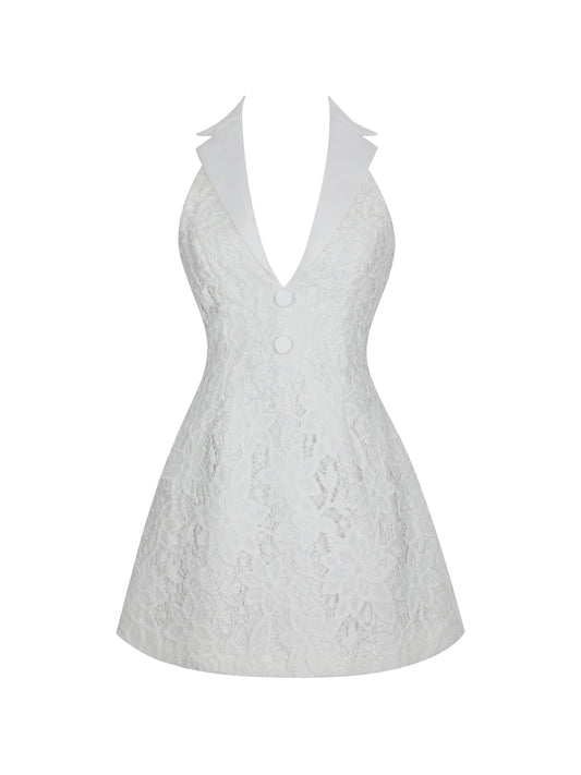 Halter A-Line Lace Dress