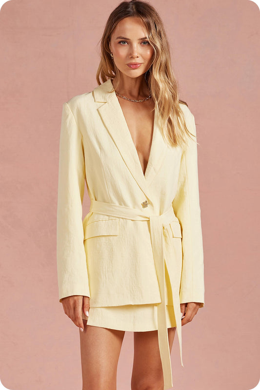 Relaxed Light Yellow Blazer