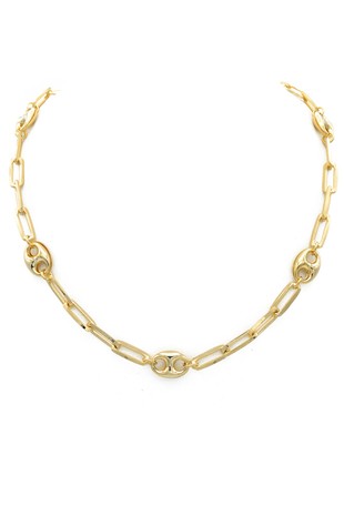 Link Chain Necklace 18K GOLD FILLED OVER BRASS #1017