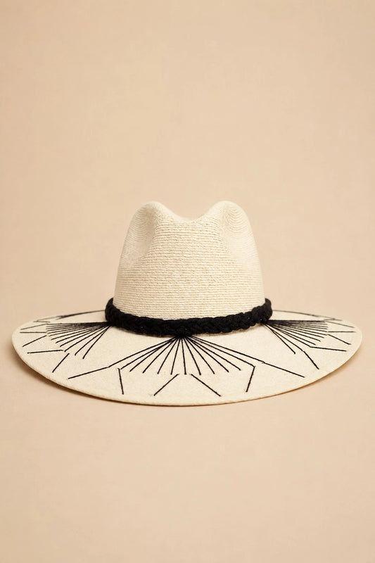 Handmade Black Stitching Detail Hat