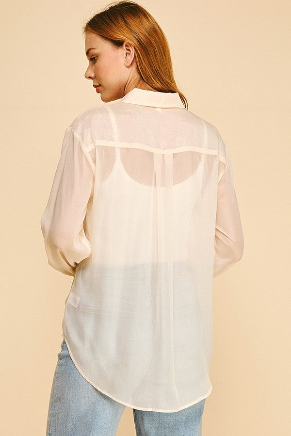 Organza Button Down