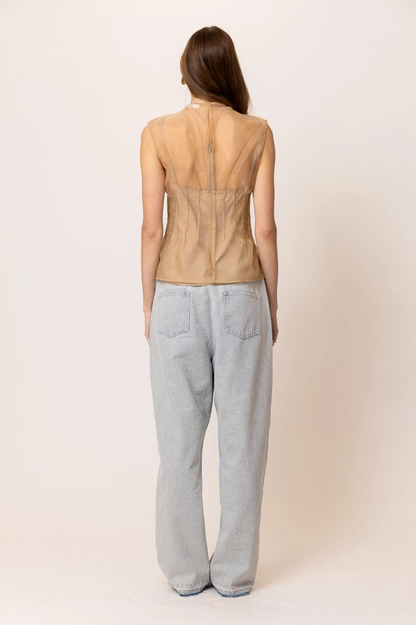 Sheer Pleated Top
